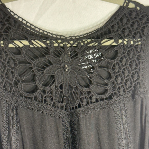 Torrid LBD Dress Black Knit/lace Inlays Sz 3 - Picture 2 of 6